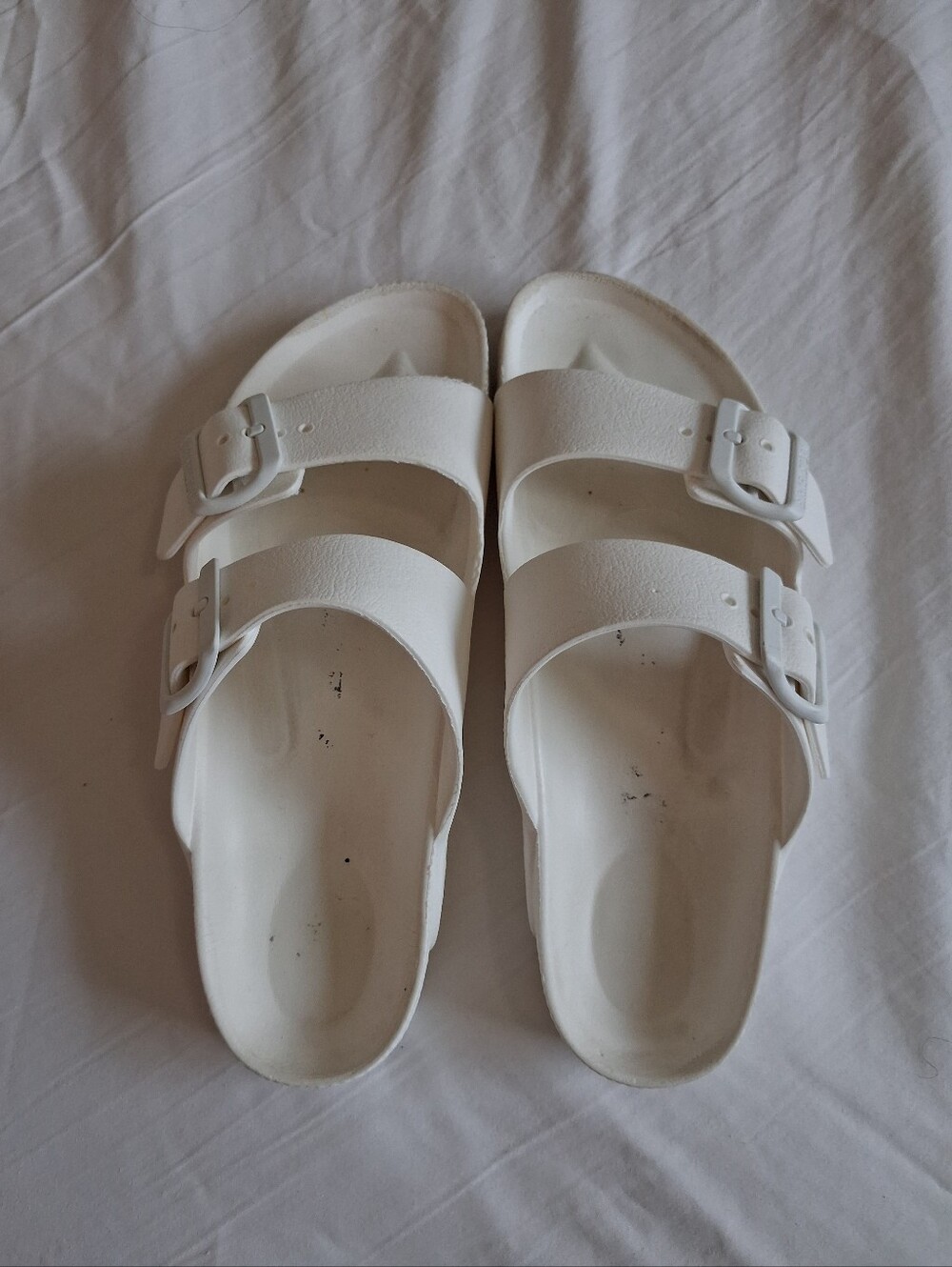 Birkenstock White Double-Strap Slide Sandals Size 37